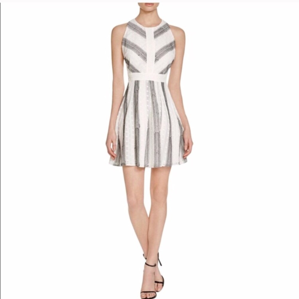 Adelyn Rae Fit and Flare cross back dress XS NWT